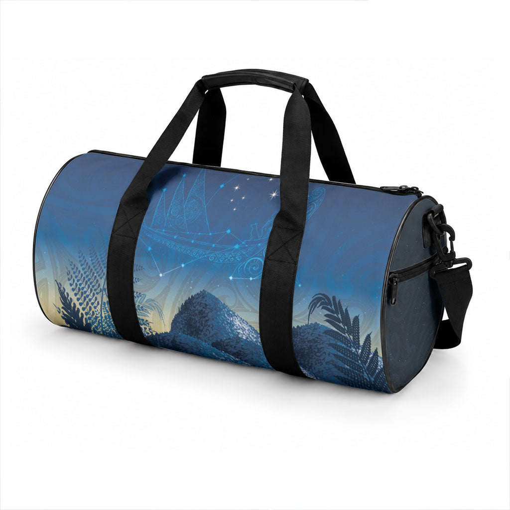 New Zealand Matariki Duffle Bag Maori Waka With Silver Fern
