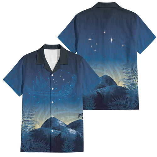 New Zealand Matariki Family Matching Off Shoulder Maxi Dress and Hawaiian Shirt Maori Waka With Silver Fern
