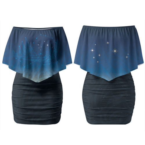New Zealand Matariki Family Matching Off Shoulder Short Dress and Hawaiian Shirt Maori Waka With Silver Fern