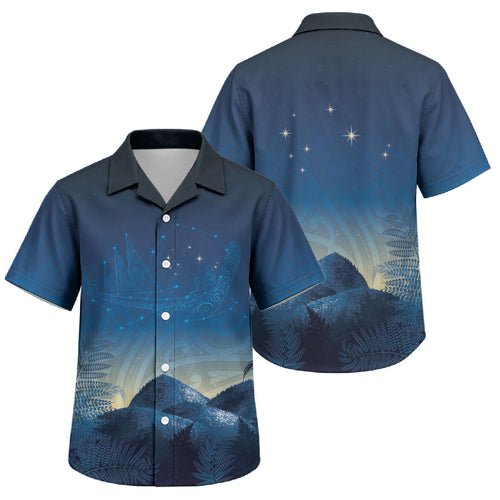 New Zealand Matariki Family Matching Tank Maxi Dress and Hawaiian Shirt Maori Waka With Silver Fern