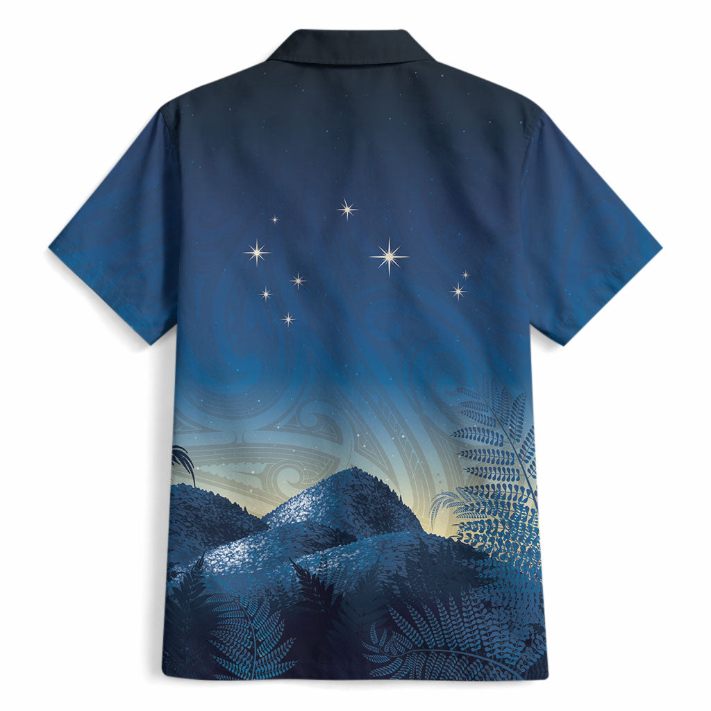 New Zealand Matariki Hawaiian Shirt Maori Waka With Silver Fern