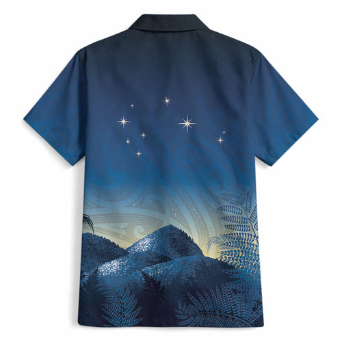 New Zealand Matariki Hawaiian Shirt Maori Waka With Silver Fern