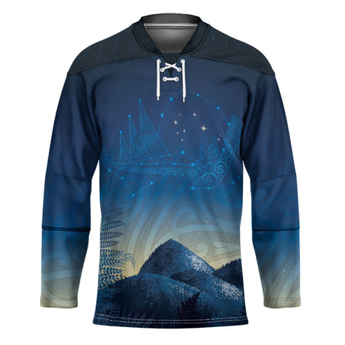 New Zealand Matariki Hockey Jersey Maori Waka With Silver Fern