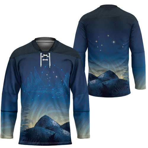 New Zealand Matariki Hockey Jersey Maori Waka With Silver Fern