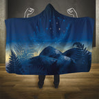 New Zealand Matariki Hooded Blanket Maori Waka With Silver Fern