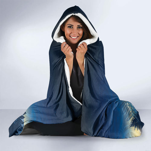New Zealand Matariki Hooded Blanket Maori Waka With Silver Fern
