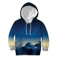 New Zealand Matariki Kid Hoodie Maori Waka With Silver Fern