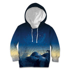 New Zealand Matariki Kid Hoodie Maori Waka With Silver Fern