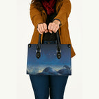 New Zealand Matariki Leather Bag Maori Waka With Silver Fern