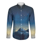 New Zealand Matariki Long Sleeve Button Shirt Maori Waka With Silver Fern
