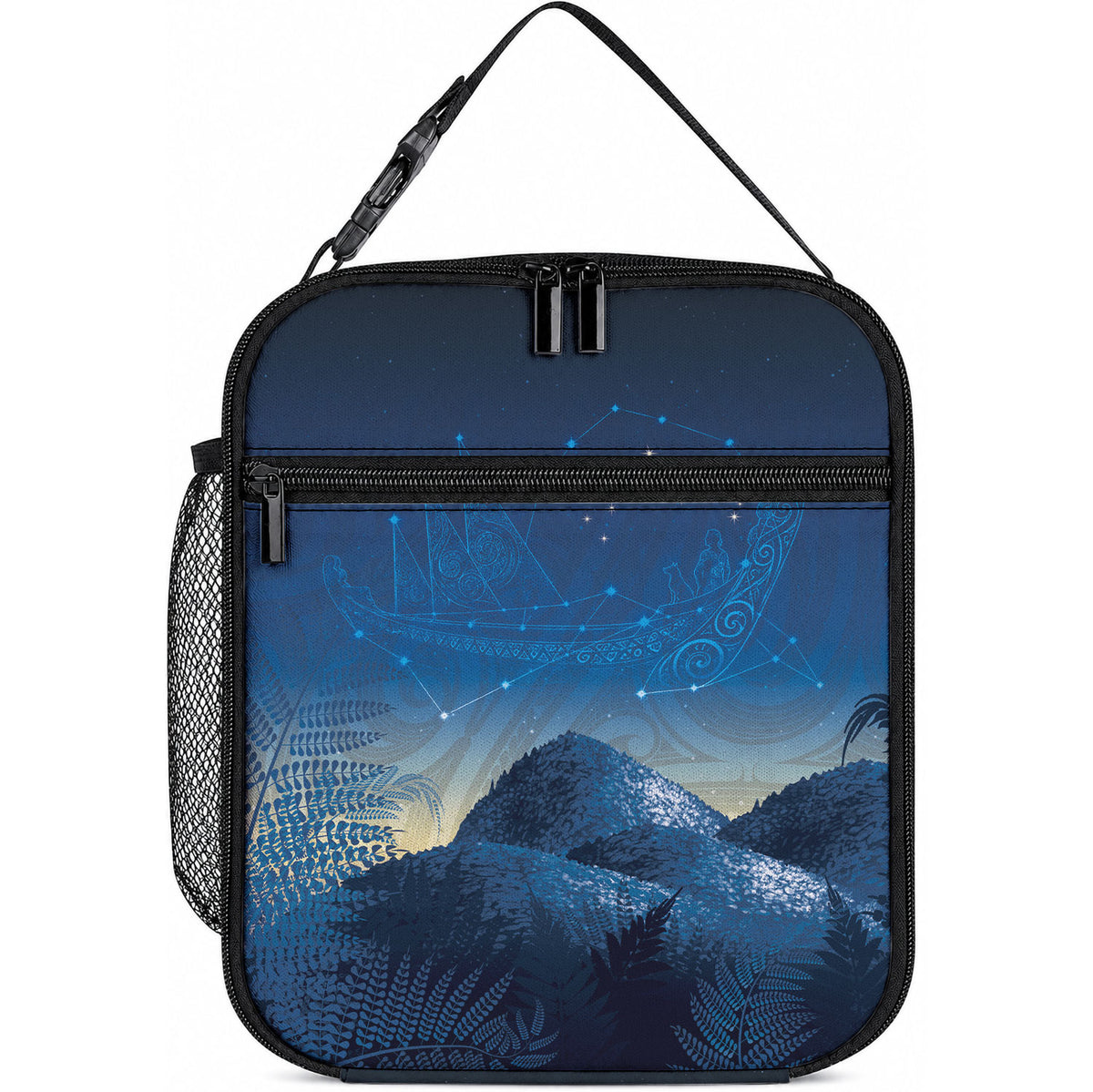 New Zealand Matariki Lunch Bag Maori Waka With Silver Fern