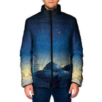 New Zealand Matariki Padded Jacket Maori Waka With Silver Fern