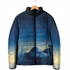 New Zealand Matariki Padded Jacket Maori Waka With Silver Fern
