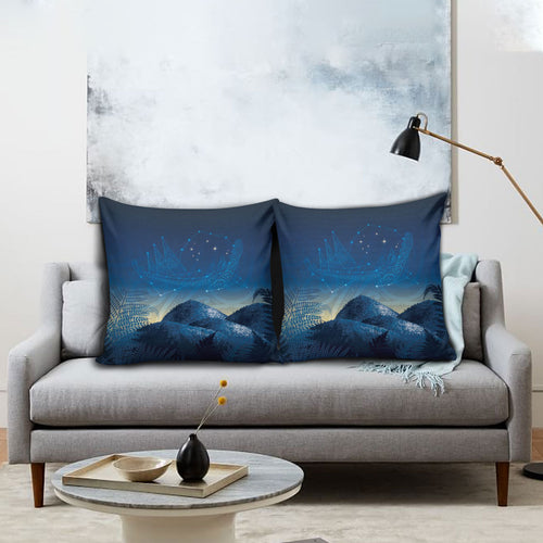 New Zealand Matariki Pillow Cover Maori Waka With Silver Fern