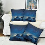 New Zealand Matariki Pillow Cover Maori Waka With Silver Fern