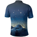 New Zealand Matariki Polo Shirt Maori Waka With Silver Fern