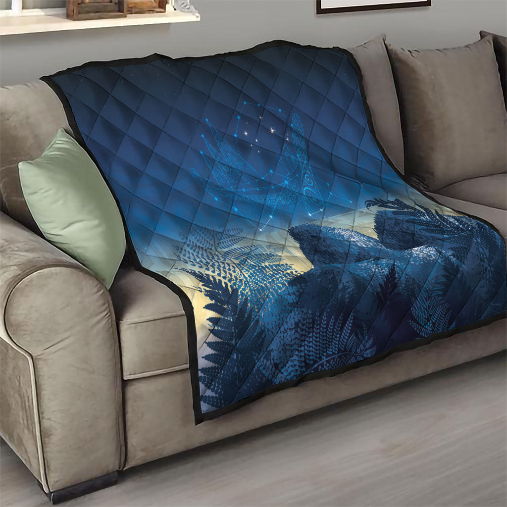 New Zealand Matariki Quilt Maori Waka With Silver Fern