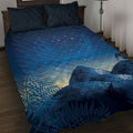 New Zealand Matariki Quilt Bed Set Maori Waka With Silver Fern
