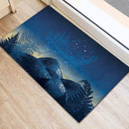 New Zealand Matariki Rubber Doormat Maori Waka With Silver Fern