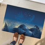 New Zealand Matariki Rubber Doormat Maori Waka With Silver Fern