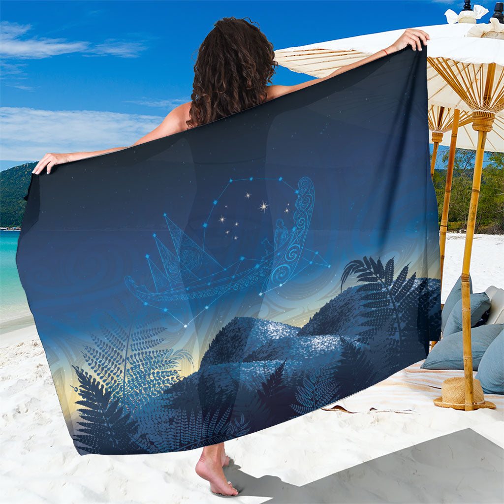 New Zealand Matariki Sarong Maori Waka With Silver Fern