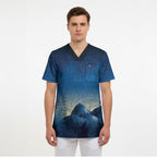 New Zealand Matariki Scrub Top Maori Waka With Silver Fern