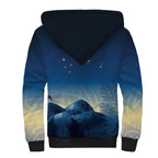 New Zealand Matariki Sherpa Hoodie Maori Waka With Silver Fern