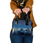 New Zealand Matariki Shoulder Handbag Maori Waka With Silver Fern