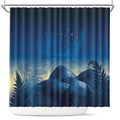 New Zealand Matariki Shower Curtain Maori Waka With Silver Fern
