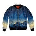 New Zealand Matariki Sleeve Zip Bomber Jacket Maori Waka With Silver Fern