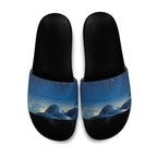 New Zealand Matariki Slide Sandals Maori Waka With Silver Fern