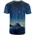 New Zealand Matariki T Shirt Maori Waka With Silver Fern