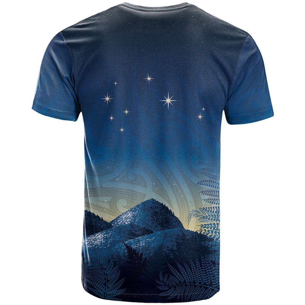 New Zealand Matariki T Shirt Maori Waka With Silver Fern