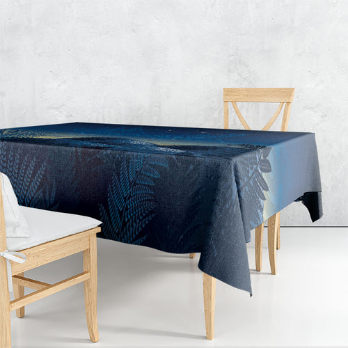 New Zealand Matariki Tablecloth Maori Waka With Silver Fern