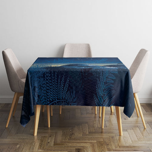 New Zealand Matariki Tablecloth Maori Waka With Silver Fern