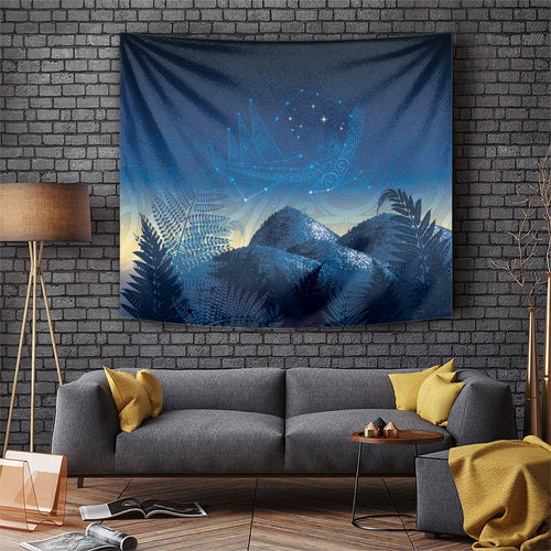 New Zealand Matariki Tapestry Maori Waka With Silver Fern