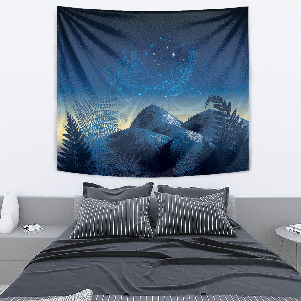 New Zealand Matariki Tapestry Maori Waka With Silver Fern