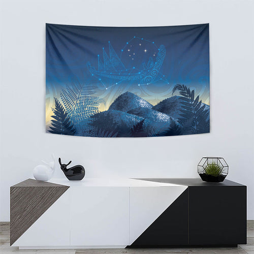 New Zealand Matariki Tapestry Maori Waka With Silver Fern