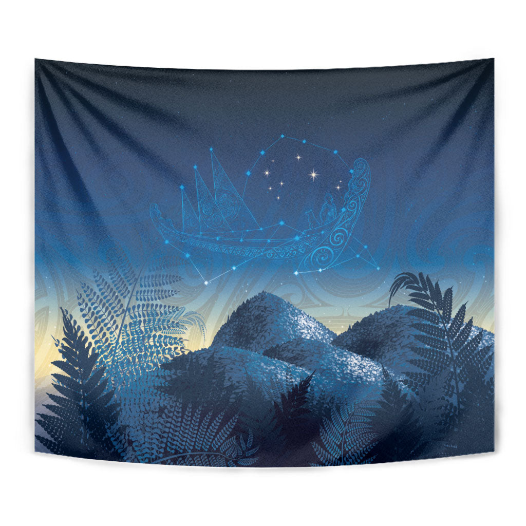 New Zealand Matariki Tapestry Maori Waka With Silver Fern