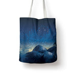 New Zealand Matariki Tote Bag Maori Waka With Silver Fern