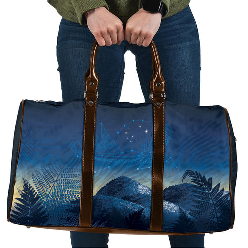 New Zealand Matariki Travel Bag Maori Waka With Silver Fern