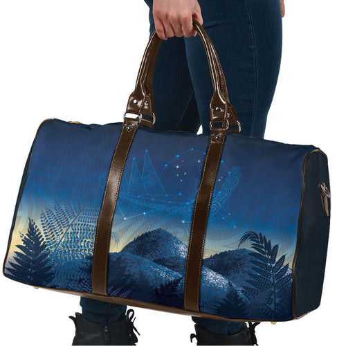 New Zealand Matariki Travel Bag Maori Waka With Silver Fern