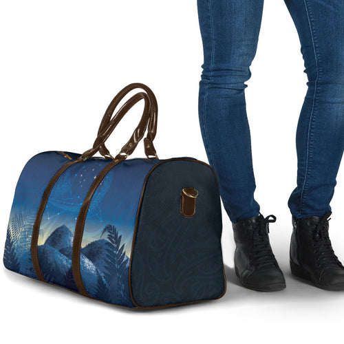 New Zealand Matariki Travel Bag Maori Waka With Silver Fern