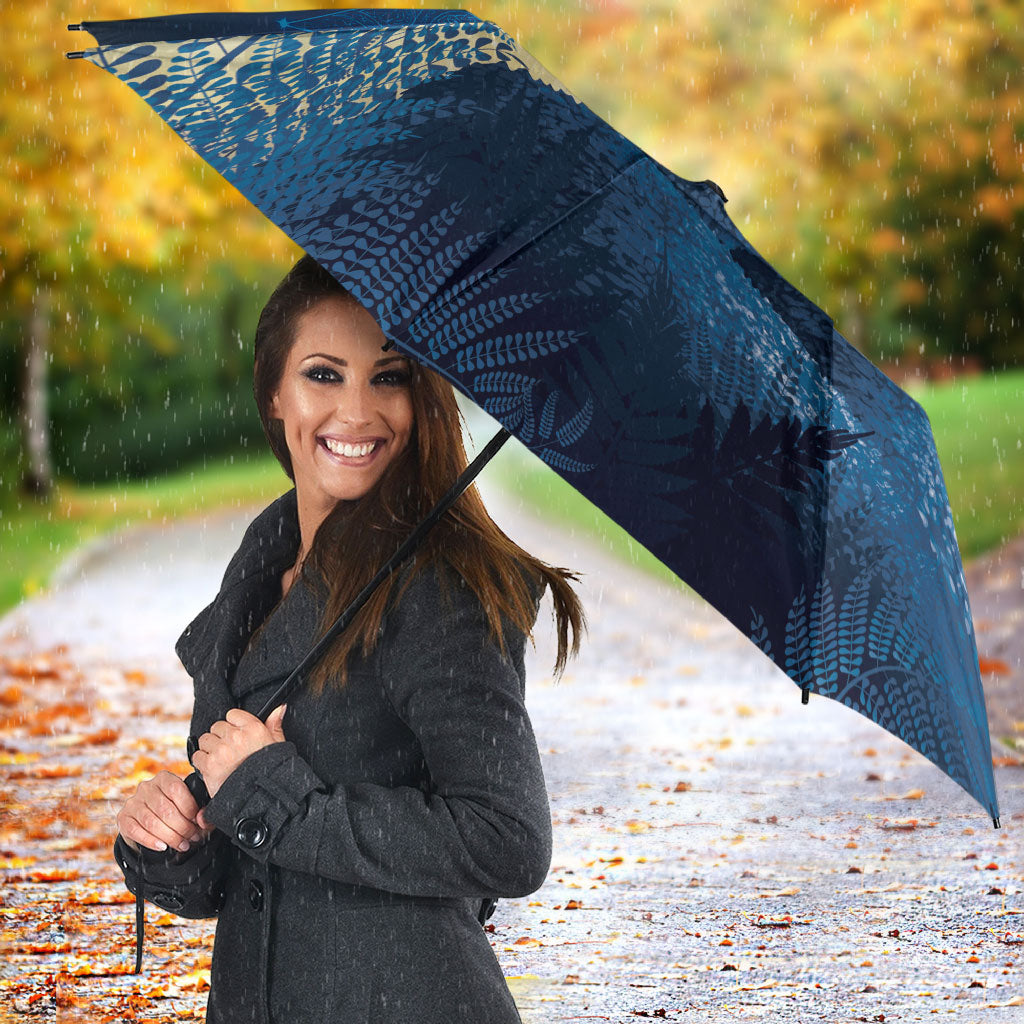 New Zealand Matariki Umbrella Maori Waka With Silver Fern