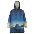 New Zealand Matariki Wearable Blanket Hoodie Maori Waka With Silver Fern
