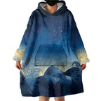 New Zealand Matariki Wearable Blanket Hoodie Maori Waka With Silver Fern