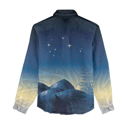 New Zealand Matariki Women Casual Shirt Maori Waka With Silver Fern