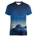 New Zealand Matariki Women V-Neck T-Shirt Maori Waka With Silver Fern