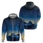 New Zealand Matariki Zip Hoodie Maori Waka With Silver Fern