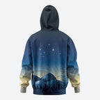 New Zealand Matariki Zip Hoodie Maori Waka With Silver Fern